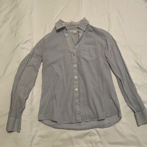 Banana Republic Blue/White striped Button down Top, Size S